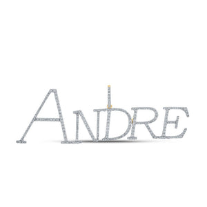 Men's Diamond Charm Pendant | 10kt Yellow Gold Round Diamond ANDRE Name Charm Pendant 1-1/3 Cttw | Splendid Jewellery GND