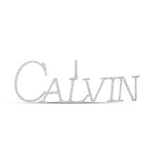 Load image into Gallery viewer, 10kt Yellow Gold Round Diamond CALVIN Name Charm Pendant - 1-1/3 Cttw | Dazzling Men's Diamond Charm Pendant Top view from the 10Kt Yellow Gold Mens Round Diamond Calvin Name Charm Pendant 1 1 3 Cttwpin212550 collection by Splendid Jewellery