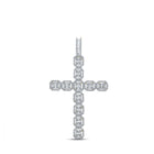 14kt Yellow Gold Baguette and Round Diamond Cross Pendant - 2-1/3 Cttw - Top View