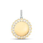 14kt Yellow Gold Baguette and Round Diamond Circle Charm Pendant - 1 Cttw - Top View