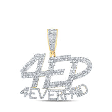 Load image into Gallery viewer, 14kt Yellow Gold Men&#39;s Round Diamond 4 EVER PAID Charm Pendant - Captivating Brilliance - Top View