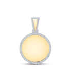 14kt Yellow Gold Men's Round Diamond Circle Charm Pendant - 7/8 Cttw - Top View