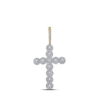 14kt Yellow Gold Men's Diamond Cross Pendant - 1.5 Ct.t.w. - Top View