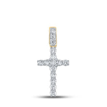 Load image into Gallery viewer, 14kt Yellow Gold Men&#39;s Diamond Cross Charm Pendant - 3/4 Cttw - Splendid Jewellery - Top View