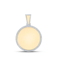 Load image into Gallery viewer, 14kt Yellow Gold Men&#39;s Round Diamond Memory Circle Charm Pendant - 1/2 Cttw - Top View