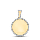 14kt Yellow Gold Men's Round Diamond Memory Circle Charm Pendant - 5/8 Cttw - Top View