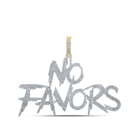 14kt Yellow Gold Men's Round Diamond NO FAVORS Charm Pendant - 1-1/2 Cttw - Top View