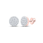 10kt Rose Gold Men's Round Diamond Cluster Earrings - Captivating Brilliance - Alternate view 1 from Splendid Jewellery