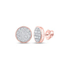 10kt Rose Gold Men's Round Diamond Cluster Earrings - 1 Cttw | Dazzling Brilliance - Alternate view 1 from Splendid Jewellery