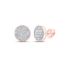 10kt Rose Gold Men's Round Diamond Cluster Earrings - Dazzling Brilliance - Alternate view 1 from Splendid Jewellery