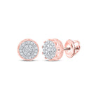 10kt Rose Gold Round Diamond Cluster Earrings for Men - 1/2 Cttw | Splendid Jewellery - Alternate view 1 from Splendid Jewellery