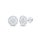 Elegant 10kt White Gold Baguette Diamond Circle Earrings for Men - 5/8 Cttw - Alternate view 1 from Splendid Jewellery