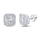 10kt White Gold Men's Baguette Diamond Square Earrings 1/2 Cttw | Exquisite Brilliance - Alternate view 1 from Splendid Jewellery