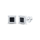 10kt White Gold Square Black Diamond Men's Earrings - 1/4 Cttw, Splendid Jewellery - Alternate view 1 from Splendid Jewellery