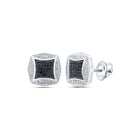 10kt White Gold Men's Square Black Diamond Earrings - 1/4 Cttw | Splendid Jewellery - Alternate view 1 from Splendid Jewellery