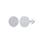 10kt White Gold Men's Round Diamond 3D Circle Earrings - Captivating Brilliance - Alternate view 1 from Splendid Jewellery