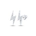 Bolt Lightning Stud Earrings in 10kt White Gold with 1/6 Ct.t.w. Round Diamonds - Alternate view 1 from Splendid Jewellery