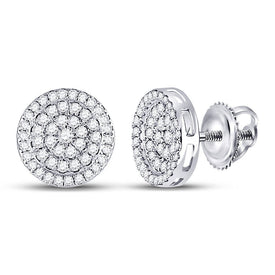 10kt White Gold Men's Round Diamond Circle Earrings - Exquisite Brilliance - Alternate view 1 from Splendid Jewellery