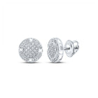 10kt White Gold Men's Round Diamond Circle Earrings 1/5 Cttw | Dazzling Elegance - Alternate view 1 from Splendid Jewellery
