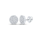 10kt White Gold Men's Round Diamond Cluster Earrings - Dazzling Brilliance - Alternate view 1 from Splendid Jewellery