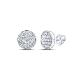 Sparkling Cluster of Round Diamond Earrings in 10kt White Gold - 1/2 Cttw - Alternate view 1 from Splendid Jewellery