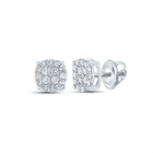 10kt White Gold Men's Round Diamond Cluster Earrings - Exquisite Brilliance Top view from the 10Kt White Gold Womens Round Diamond Fashion Cluster Earrings 1 4 Cttwpin280273 collection by Splendid Jewellery