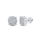 10kt White Gold Men's Round Diamond Cluster Earrings - A Dazzling Statement of Style and Sophistication - Alternate view 1 from Splendid Jewellery