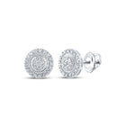 10kt White Gold Men's Round Diamond Cluster Earrings - Captivating Brilliance - Alternate view 1 from Splendid Jewellery
