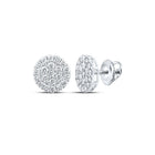 2 Carat Round Diamond Cluster Earrings in 10kt White Gold for Men - Alternate view 1 from Splendid Jewellery