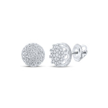 Load image into Gallery viewer, Sparkling Clustered Diamond Earrings in 10kt White Gold - 3/4 Cttw - Alternate view 1 from Splendid Jewellery
