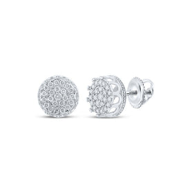 Sparkling Clustered Diamond Earrings in 10kt White Gold - 3/4 Cttw - Alternate view 1 from Splendid Jewellery