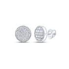 Stunning 10kt White Gold Men's Round Diamond Cluster Earrings - 3/4 Cttw - Alternate view 1 from Splendid Jewellery