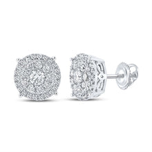 Load image into Gallery viewer, Sparkling White Gold Diamond Cluster Earrings - 5/8 Ct.t.w. - Alternate view 1 from Splendid Jewellery
