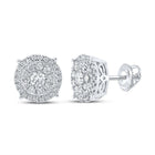 Sparkling White Gold Diamond Cluster Earrings - 5/8 Ct.t.w. - Alternate view 1 from Splendid Jewellery