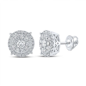 Sparkling White Gold Diamond Cluster Earrings - 5/8 Ct.t.w. - Alternate view 1 from Splendid Jewellery