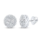 10kt White Gold Men's Round Diamond Cluster Earrings - Captivating Brilliance - Alternate view 1 from Splendid Jewellery