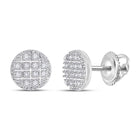 10kt White Gold Round Diamond Disk Circle Earrings - 1/10 Cttw: A Dazzling Addition to Your Collection - Alternate view 1 from Splendid Jewellery