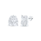 10kt White Gold Men's Round Diamond Pharaoh Stud Earrings 1/12 Cttw | Luxurious Majesty - Alternate view 1 from Splendid Jewellery