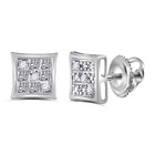 10kt White Gold Square Diamond Earrings - Elegant and Masculine Sparkle - Alternate view 1 from Splendid Jewellery