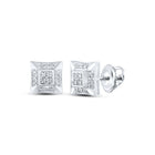 Splendid Jewellery Men's 10kt White Gold Square Diamond Earrings - 1/10 Cttw, G-H Color, I3 Clarity - Alternate view 1 from Splendid Jewellery