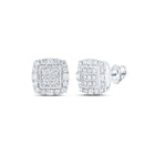 10kt White Gold Square Diamond Earrings - Sleek and Sophisticated Men's Jewelry - Alternate view 1 from Splendid Jewellery