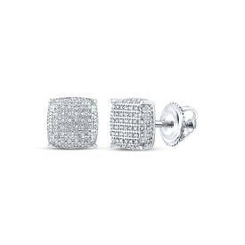 10kt White Gold Square Diamond Earrings - Elegant Men's Jewelry with 1/2 Ct.t.w. of Sparkling Diamonds - Alternate view 1 from Splendid Jewellery