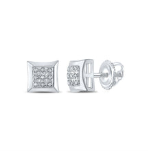 Load image into Gallery viewer, 10kt White Gold Square Diamond Earrings for Men - Sublime Sparkle - Alternate view 1 from Splendid Jewellery
