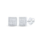 Brilliant White Gold Square Diamond Earrings - 1/3 Cttw - Exquisite Men's Jewelry - Alternate view 1 from Splendid Jewellery