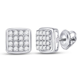 10kt White Gold Men's Square Diamond Earrings - 1/3 Cttw | Exquisite Jewellery - Alternate view 1 from Splendid Jewellery