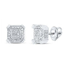 10kt White Gold Square Diamond Earrings for Men - Stunning 1/3 Cttw Sparklers - Alternate view 1 from Splendid Jewellery