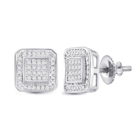 10kt White Gold Square Diamond Earrings - 1/4 Ct.t.w. - Alternate view 1 from Splendid Jewellery
