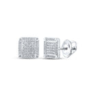 10kt White Gold Men's Square Diamond Earrings - 1/4 Cttw | Exquisite Jewellery - Alternate view 1 from Splendid Jewellery