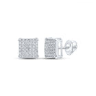 10kt White Gold Square Diamond Earrings for Men - 1/5 Ct.t.w. - Alternate view 1 from Splendid Jewellery