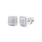 10kt White Gold Square Diamond Earrings for Men - 1/5 Cttw, G-H Color, I3 Clarity - Alternate view 1 from Splendid Jewellery
